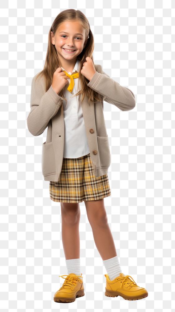 PNG Elementary school girl skirt child photo.