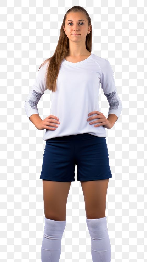 PNG Young female Volleyball player standing t-shirt sleeve.