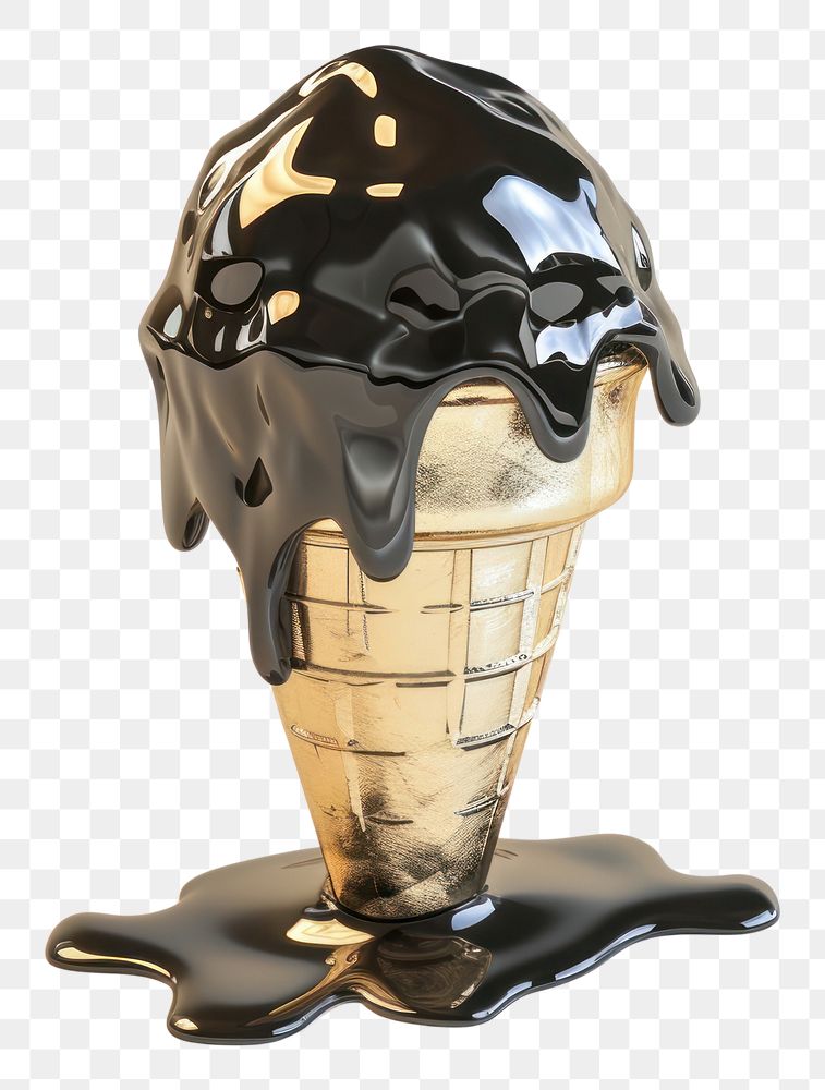 PNG Icecream melting white background sculpture.