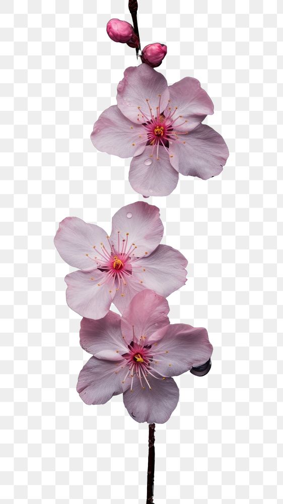 PNG Real pressed cherry blossom flower petal plant. AI generated Image by rawpixel.