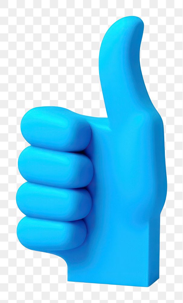 PNG Like hand emoji finger blue white background.