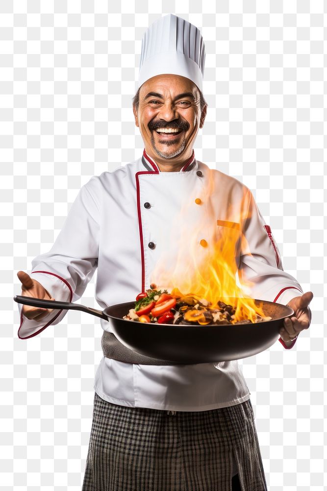 PNG Chef cooking adult food.