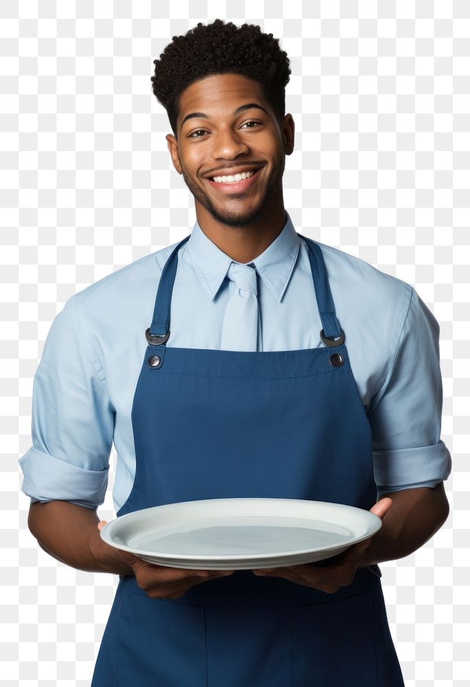 PNG Restaurant waiter adult plate white background.