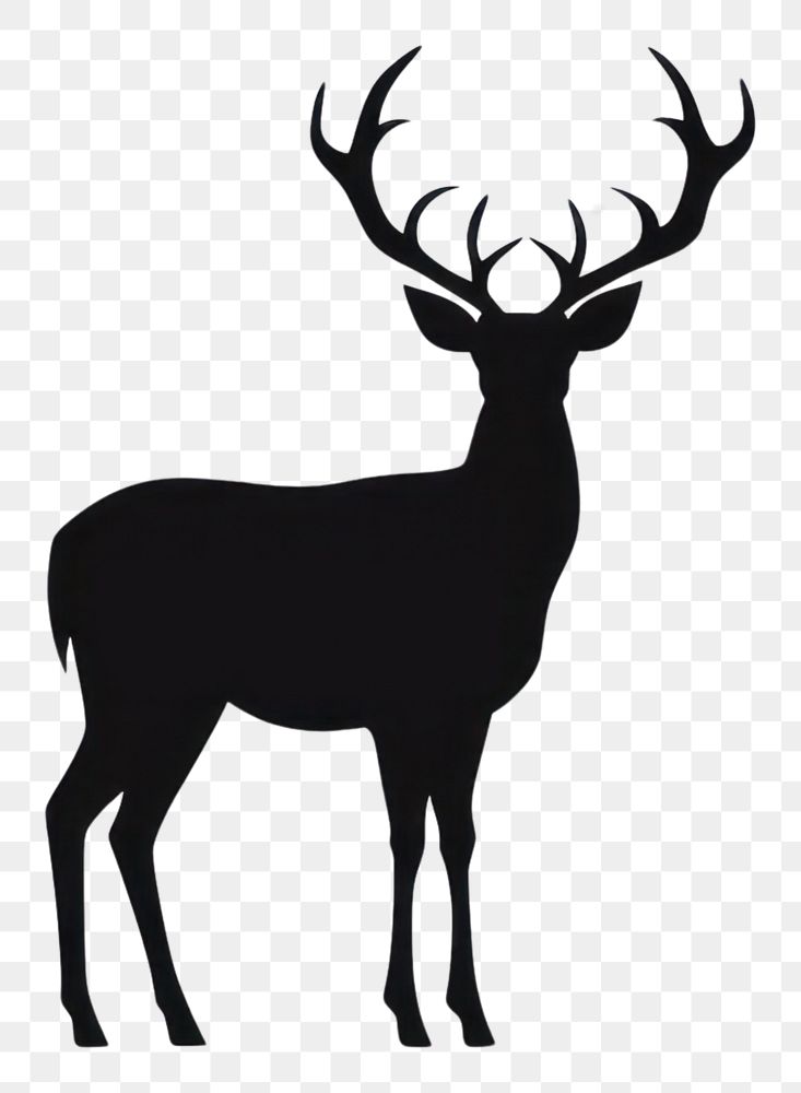 PNG  Black Deer Silhouette silhouette wildlife animal. AI generated Image by rawpixel.