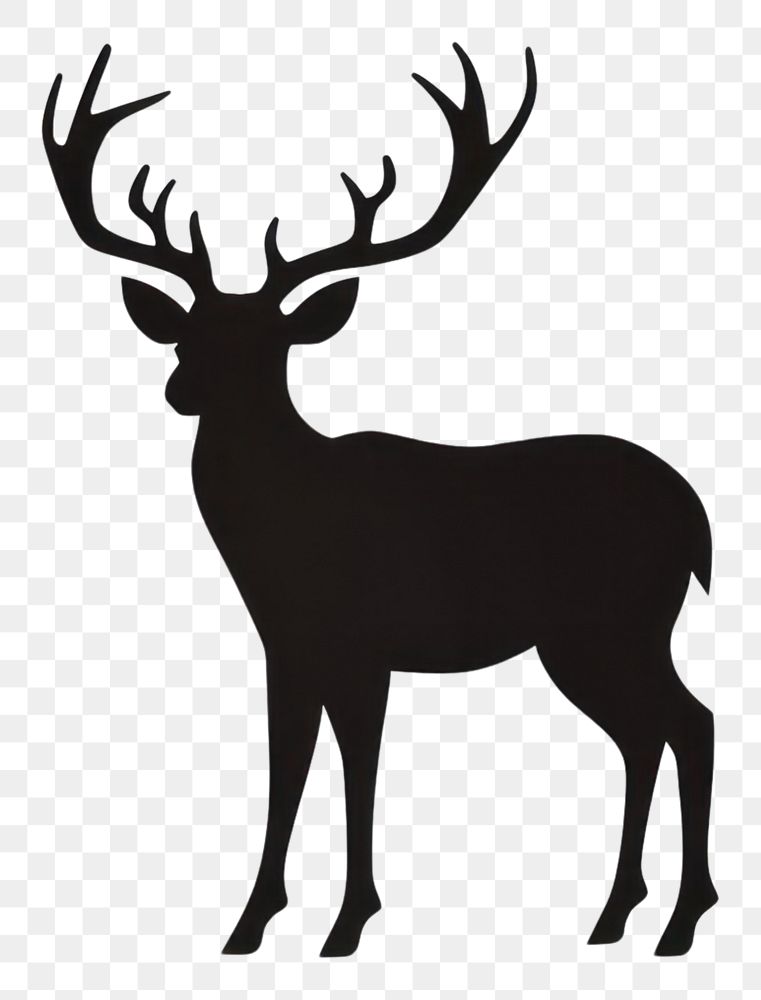 PNG  Silhouette deer silhouette wildlife cartoon. AI generated Image by rawpixel.
