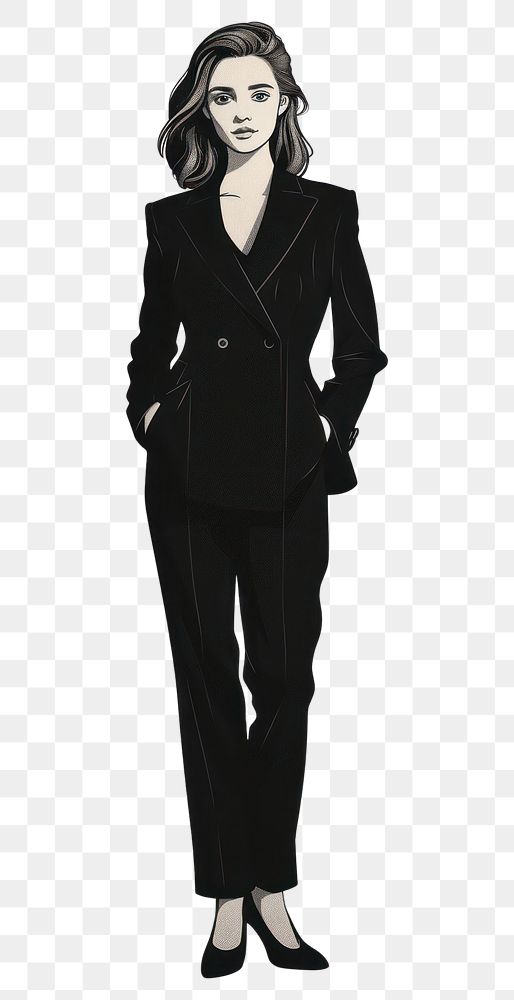 PNG Woman adult coat suit.