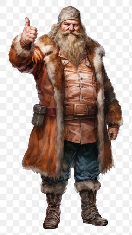 PNG Viking warrior overcoat adult fur.