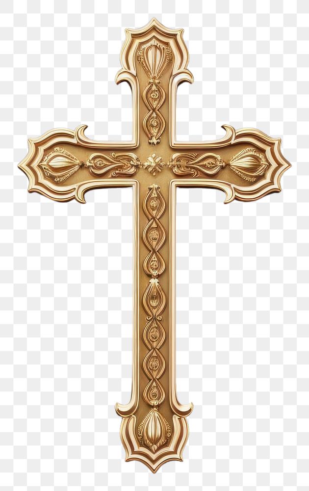 PNG Christian cross crucifix symbol gold