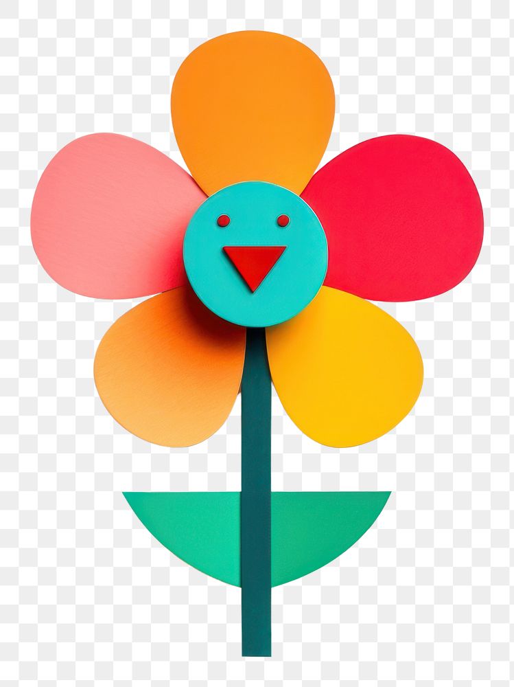 PNG A cute flower art white background representation.