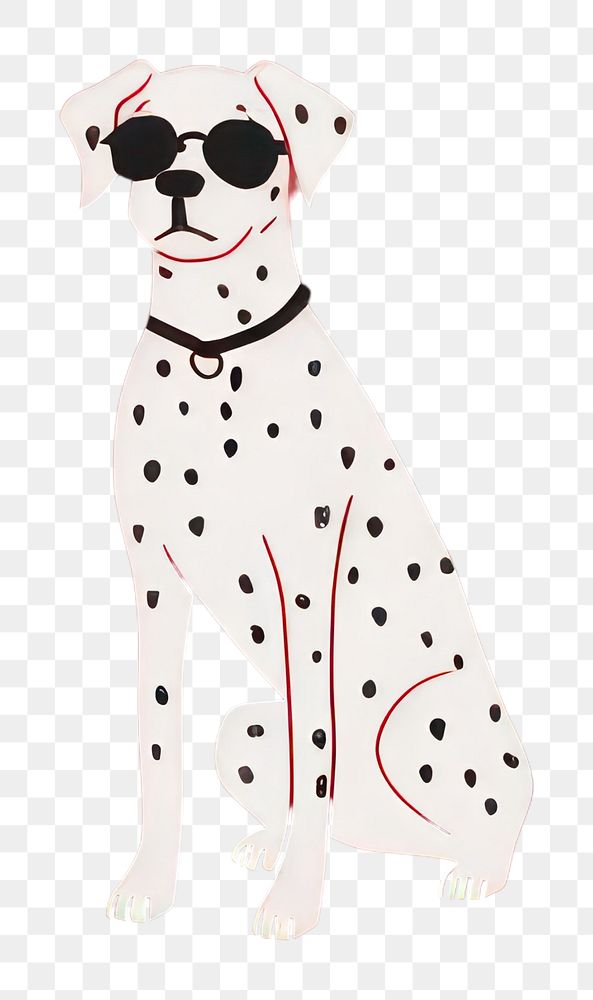 PNG A dalmatian dog wearing sunglasses on a red background animal mammal pet. AI generated Image by rawpixel.