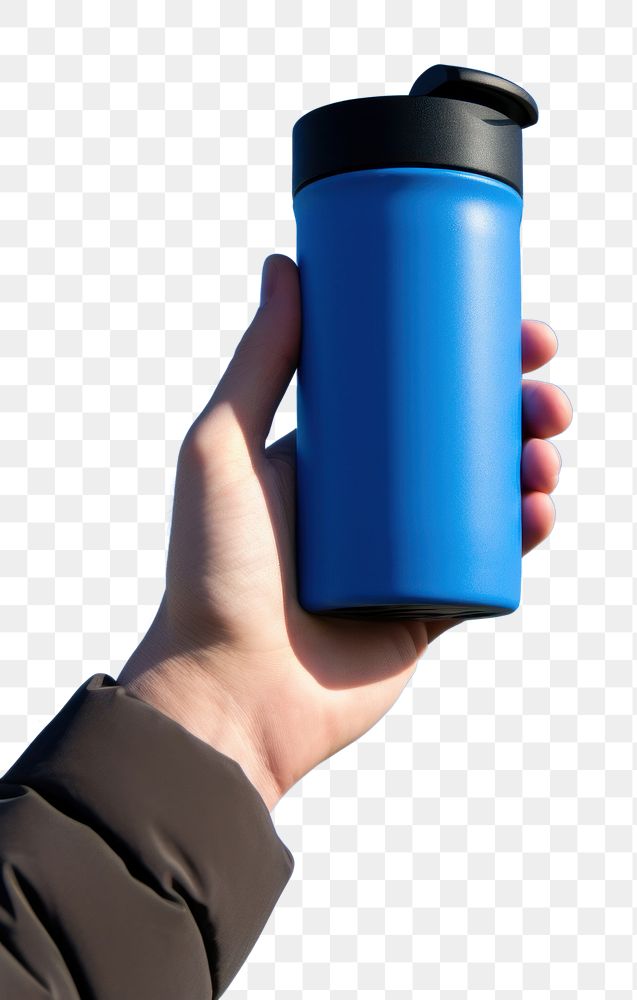 PNG Holding hydro flask coffee mug with flex sip lid blue sky refreshment.