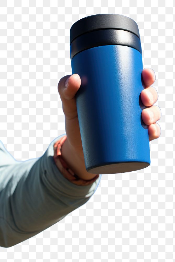 PNG Holding hydro flask coffee mug with flex sip lid blue cup sky.