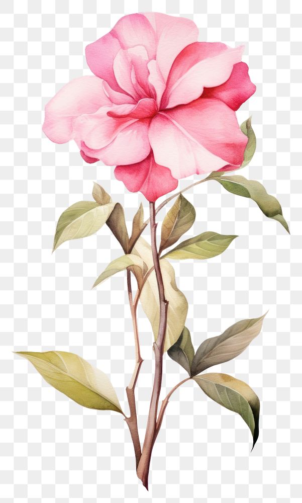 PNG Watercolor desert rose flower blossom petal plant.