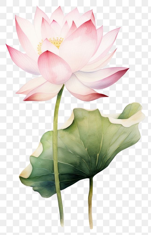 PNG Watercolor lotus flower petal plant lily.