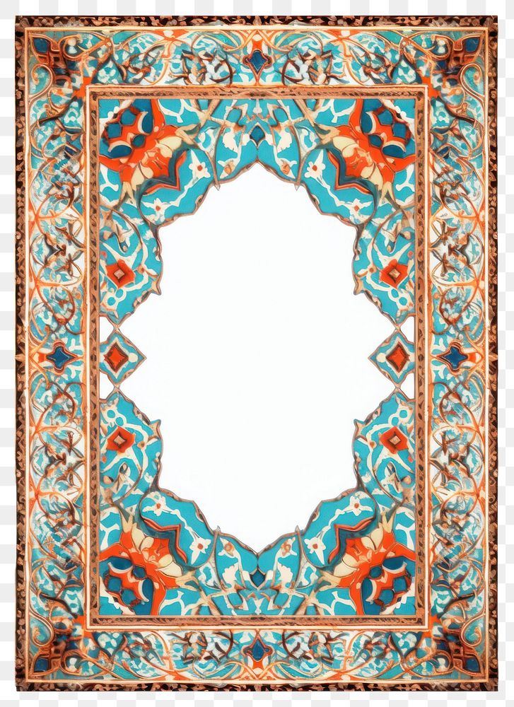 PNG  Islam art style border backgrounds tapestry frame. AI generated Image by rawpixel.