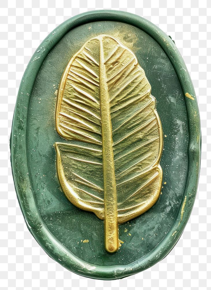 PNG  Seal Wax Stamp banana leaf jewelry plant green.