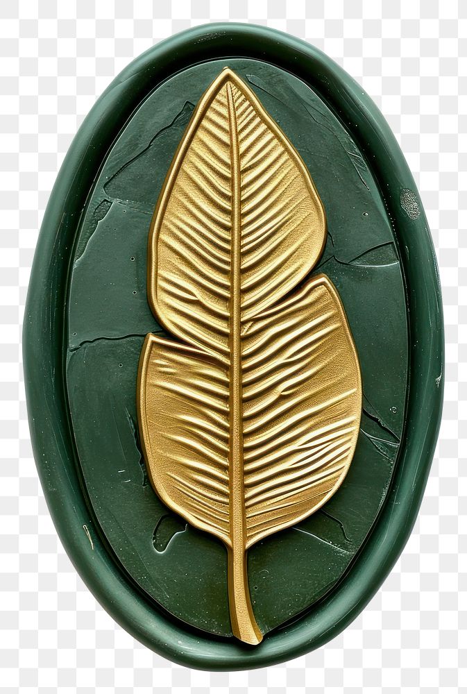 PNG  Seal Wax Stamp banana leafs jewelry plant green.