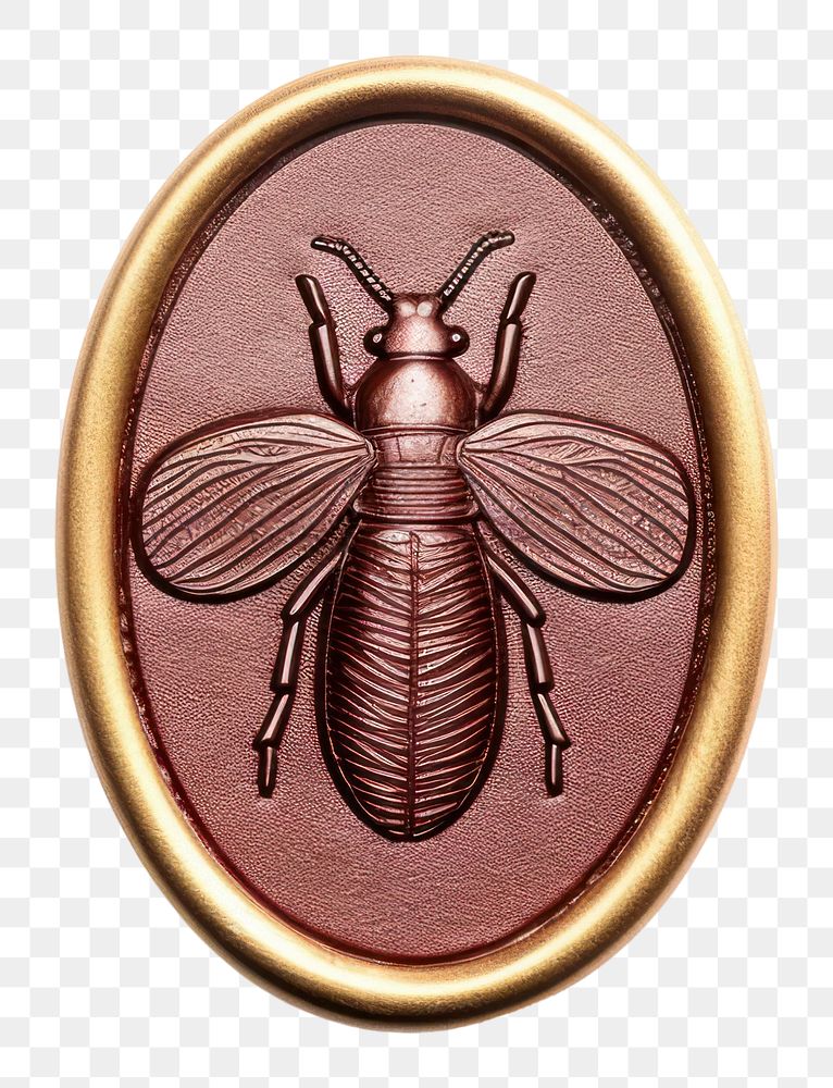 PNG  Seal Wax Stamp of an insect animal locket shape.