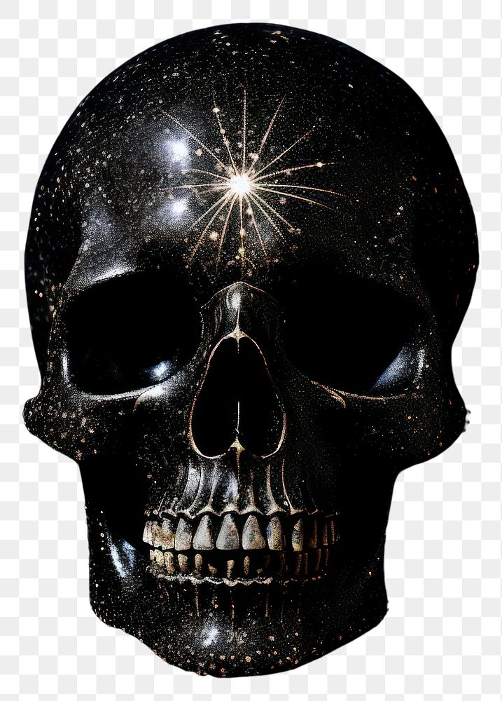 PNG  Skull black black background illuminated. AI generated Image by rawpixel.