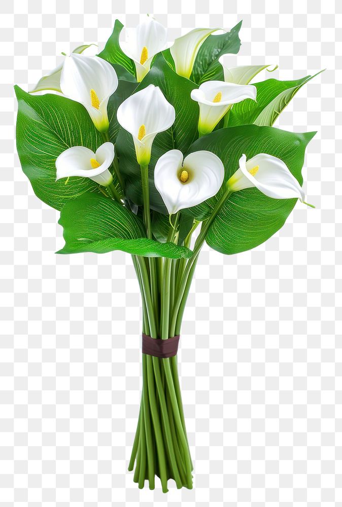 PNG Calla Lily bouquet flower plant green.