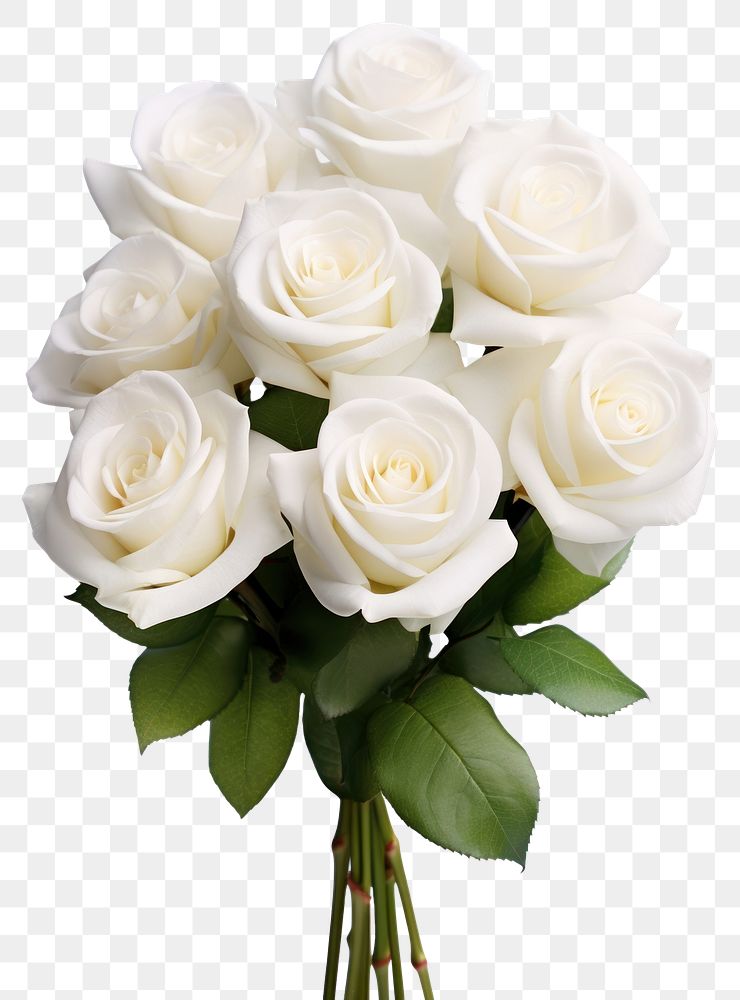 PNG  White rose bouquet flower plant white background. AI generated Image by rawpixel.