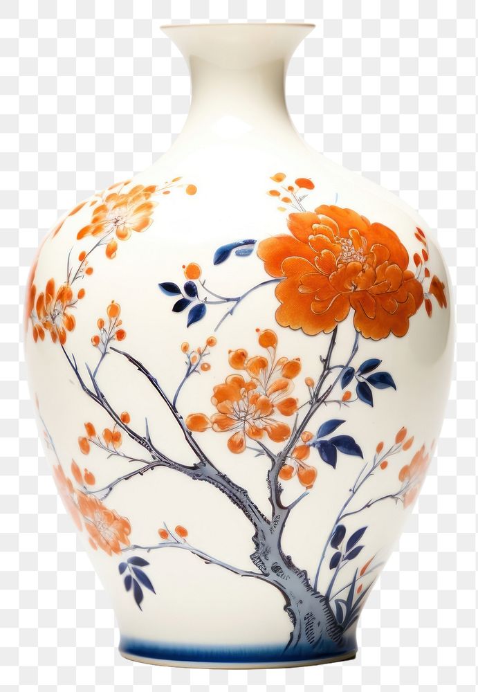 PNG  Flower vase porcelain pottery art. AI generated Image by rawpixel.