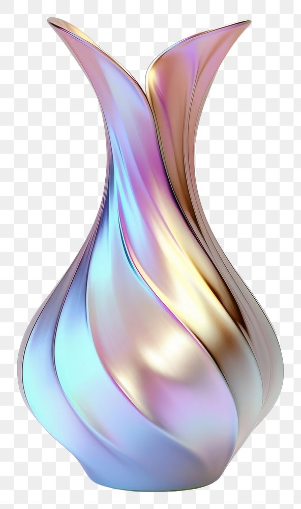 PNG Vase abstract glowing pattern.