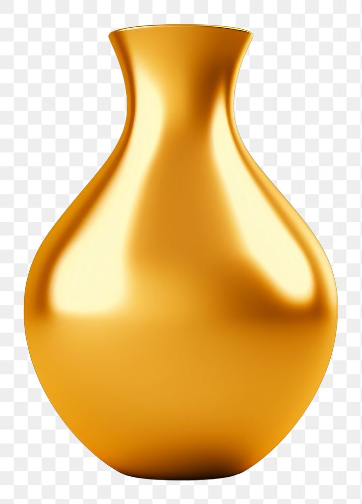PNG Vase gold white background simplicity decoration.