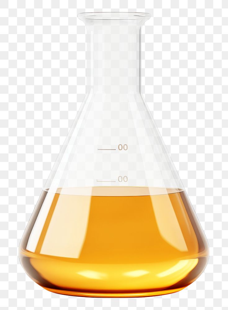 PNG Erlenmeyer Flask gold perfume bottle glass.