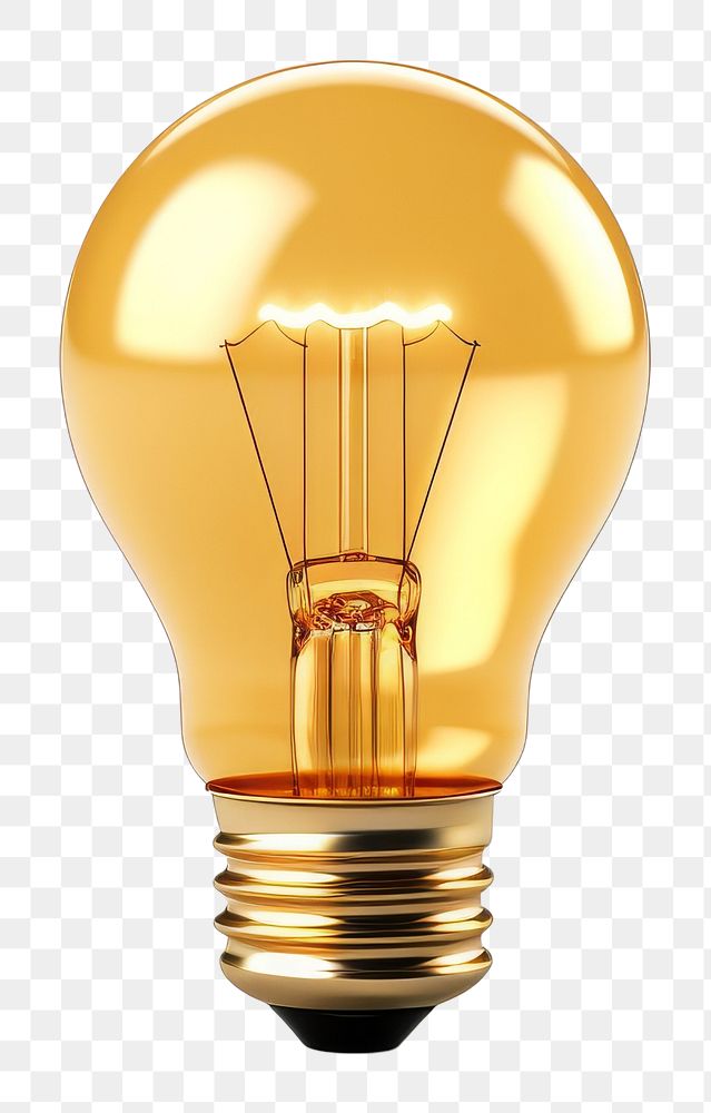 PNG Light bulb gold lightbulb white background electricity.