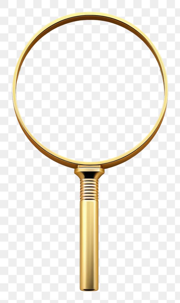 PNG Magnifying glass gold material white background reflection simplicity.