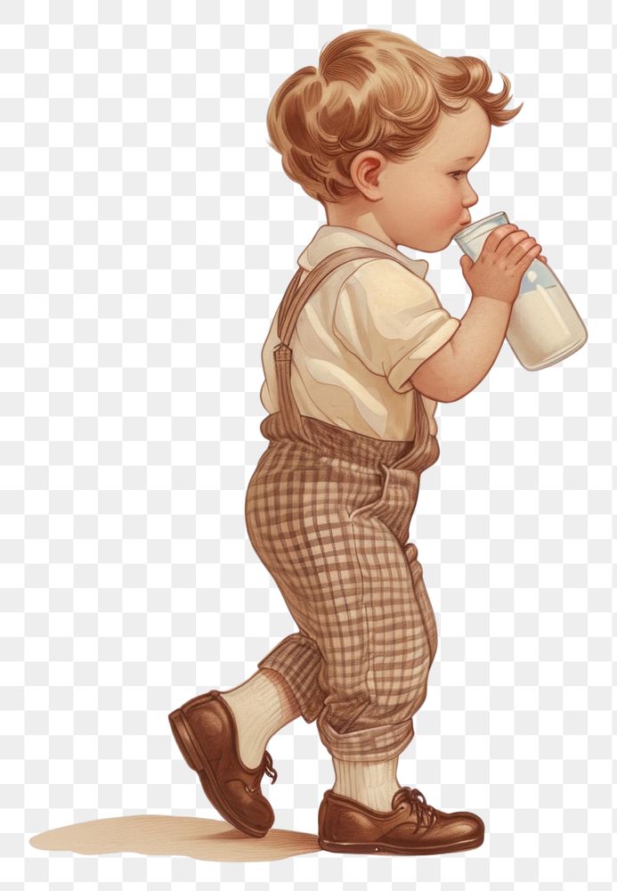 PNG Little boy drinking milk footwear portrait baby.