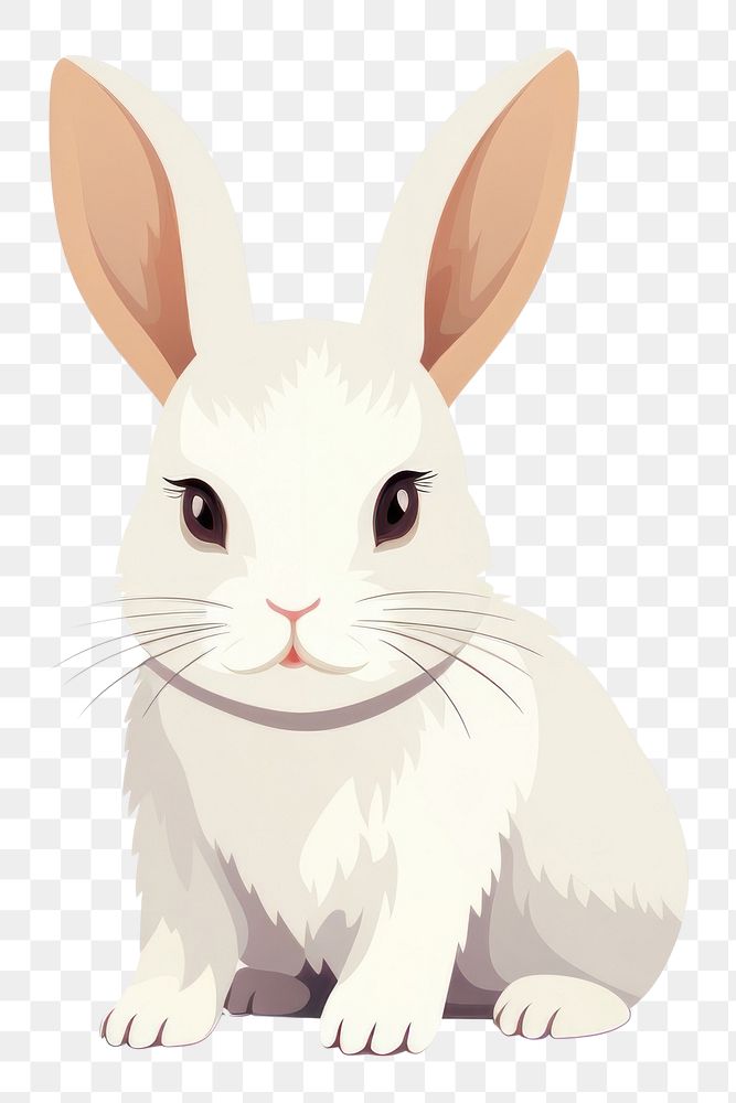 PNG A rabbit animal mammal white. AI generated Image by rawpixel.