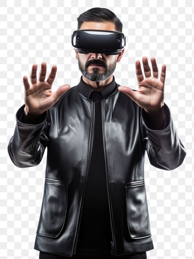 PNG A man with glasses of virtual reality technology portrait adult. AI generated Image by rawpixel.
