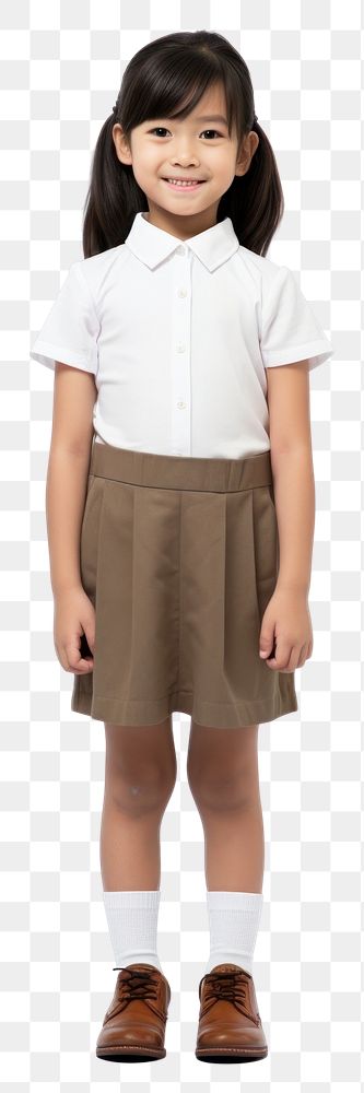 PNG A school kid miniskirt standing costume. AI generated Image by rawpixel.