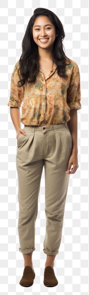 PNG An asian girl standing blouse adult. AI generated Image by rawpixel.