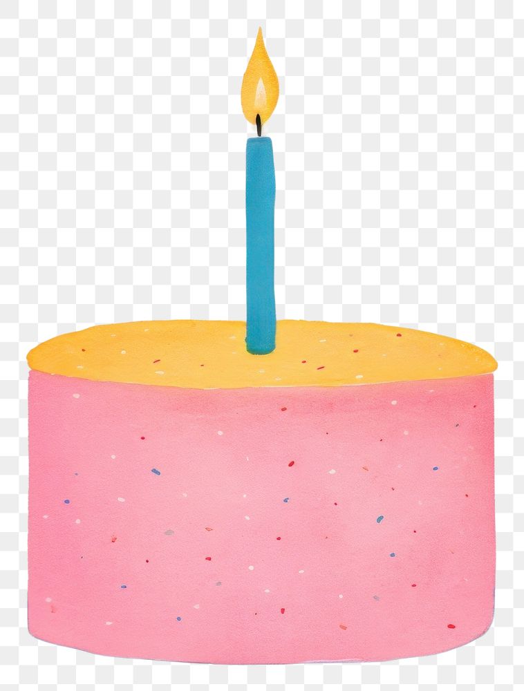 PNG Colorful birthday dessert candle cake. AI generated Image by rawpixel.