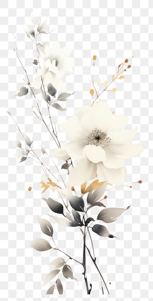 PNG Flower blossom plant white