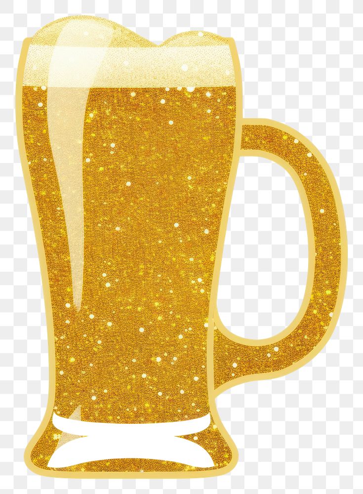 PNG  Beer glass icon drink lager gold.