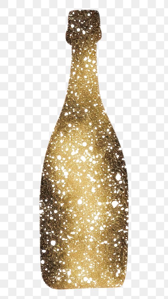 PNG  Champagne bottle icon glitter drink wine.