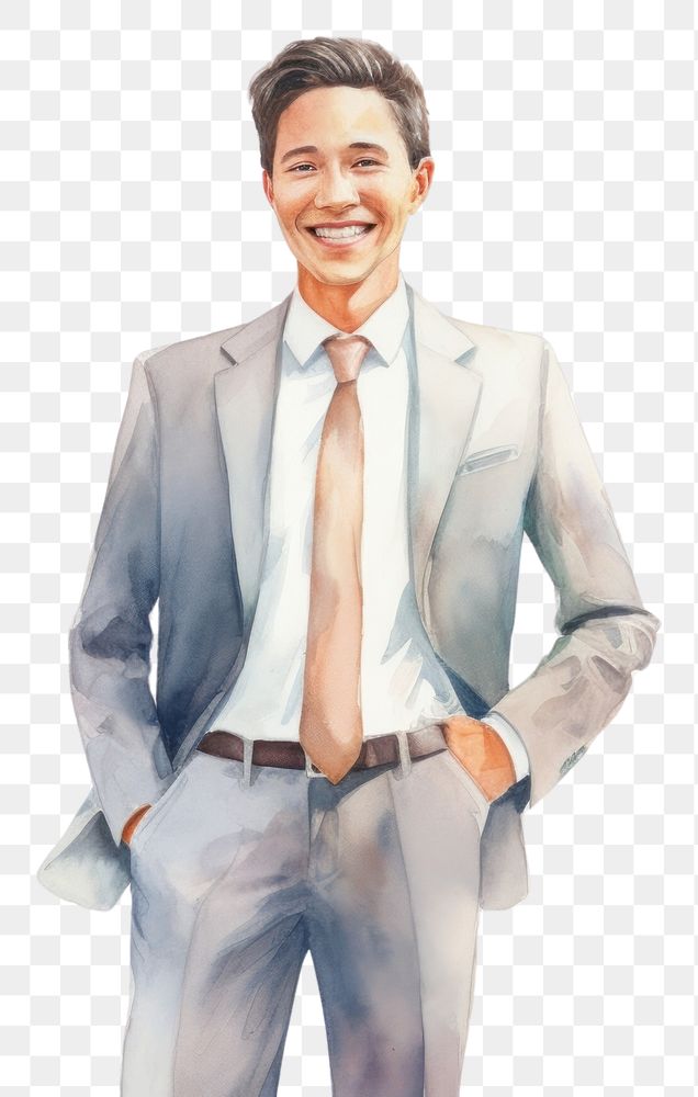 PNG  Smile face blazer adult man. AI generated Image by rawpixel.