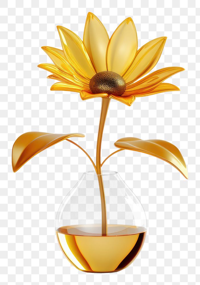 PNG  Sunflower plant vase inflorescence.