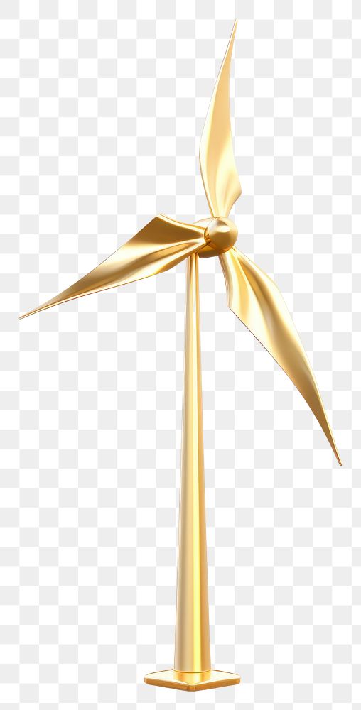 PNG  Wind turbine machine gold white background.