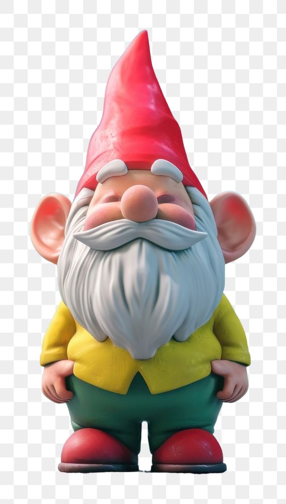 PNG  Cute gnome fantasy background cartoon figurine toy.