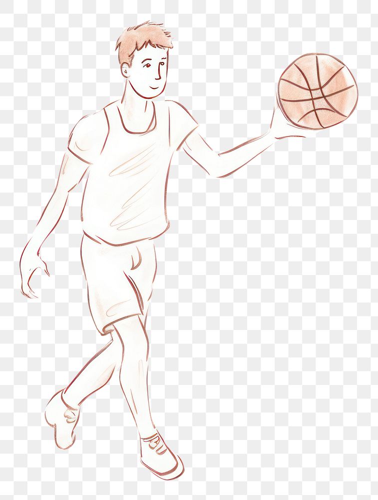 PNG Basketball player drawing sports sketch.
