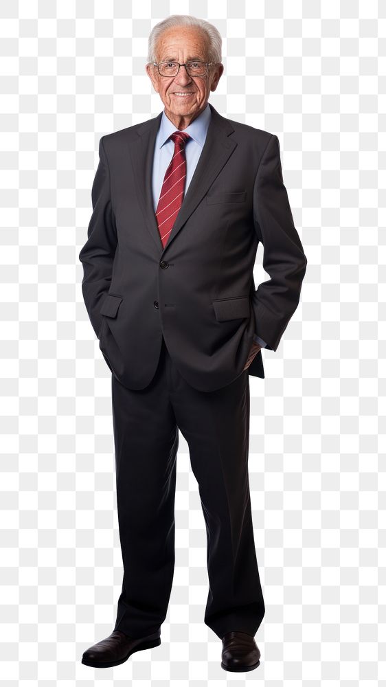 PNG  Elder business man standing glasses tuxedo. AI generated Image by rawpixel.