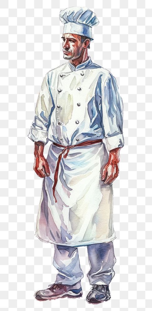 PNG  Chef with apron drawing sketch adult.