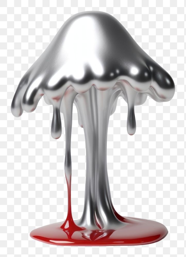 PNG Melting mushroom poisonous ketchup cutlery.