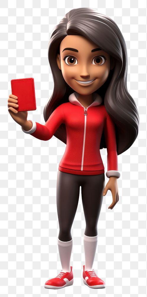 PNG Handed out red card girl white background technology.