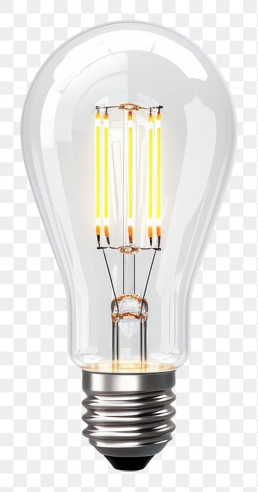PNG Long light bulb lightbulb lamp white background.